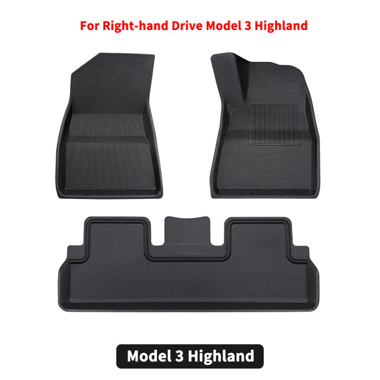 JOYTES RHD All-weather Floor Mats for Tesla Model 3 Highland