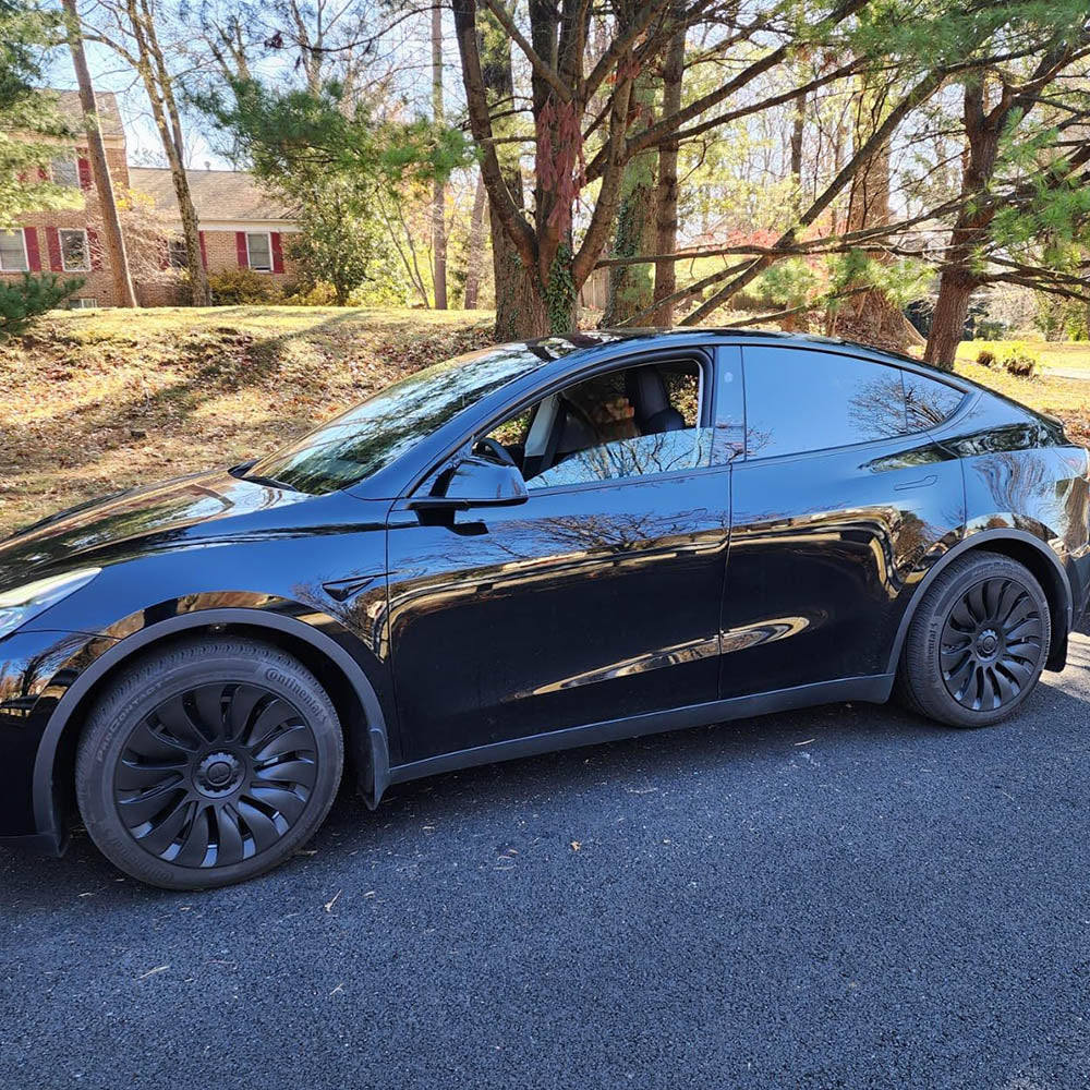 tesla model y matte black wheel covers