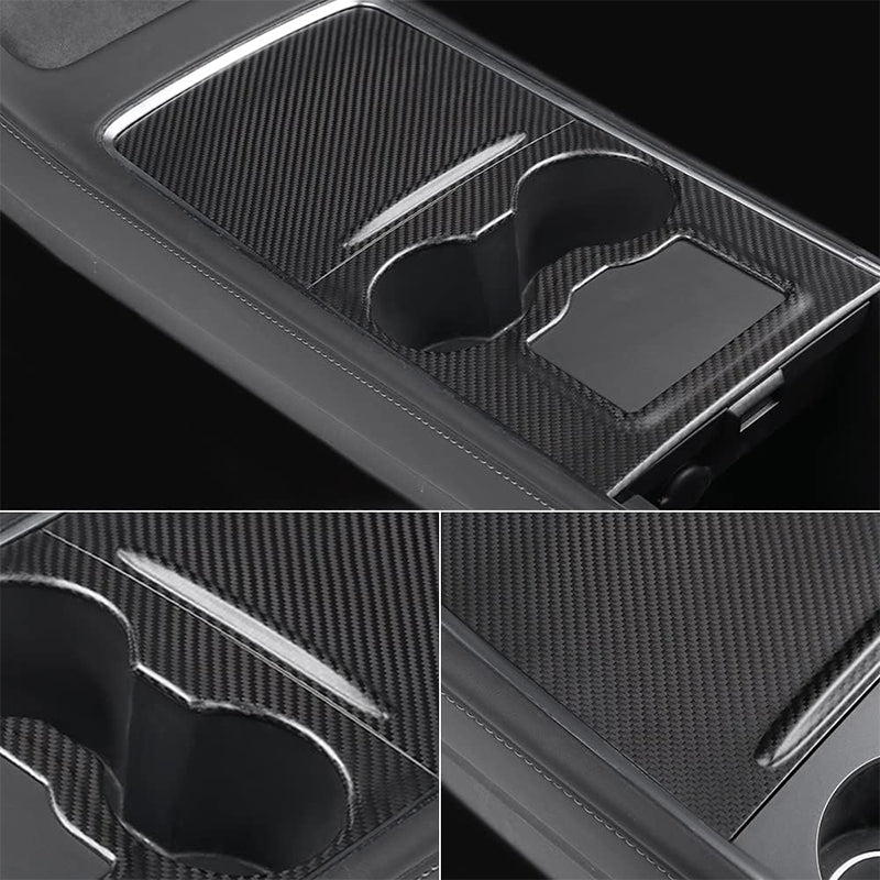 JOYTES Tesla Matte Real Carbon Fiber Center Console Wrap Cover Kit for Model 3/Y (2021-2023)