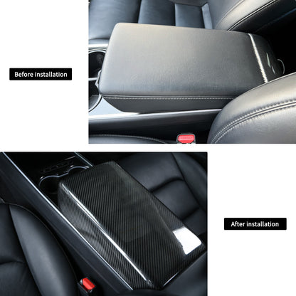 JOYTES Real Carbon Fiber Armrest Cover for Tesla Model 3/Y