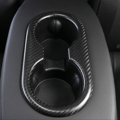 JOYTES Carbon Fiber Back Seat Cup Holder Cover For Tesla Model 3 & Y