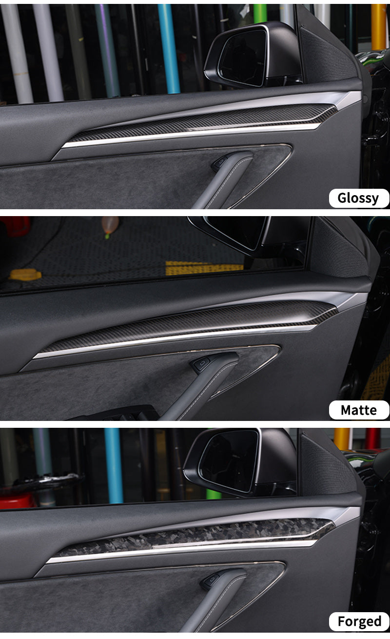 JOYTES Tesla Real Carbon Fiber Front Door Trim Panel Covers for Model 3/Y 2021-2023