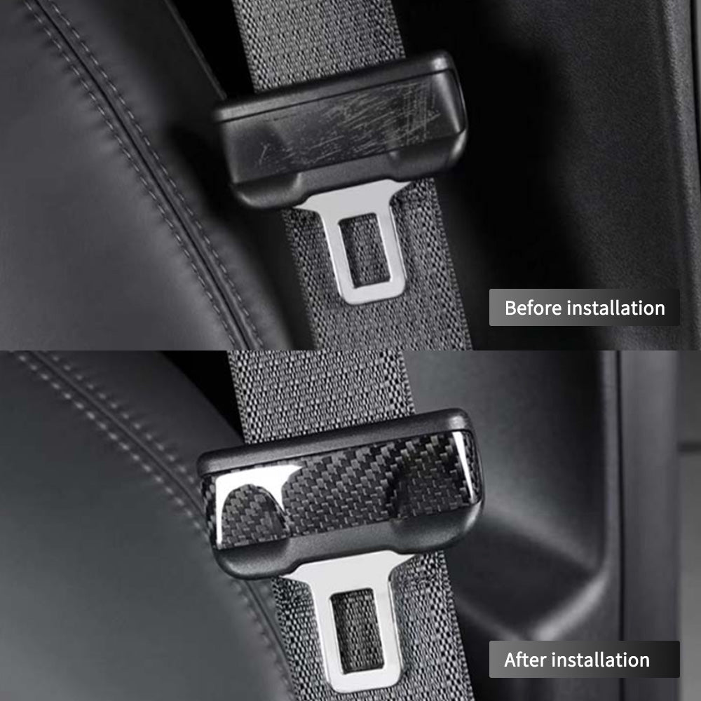 JOYTES Real Carbon Fiber Seat Belt Cover for Tesla Model 3/Y