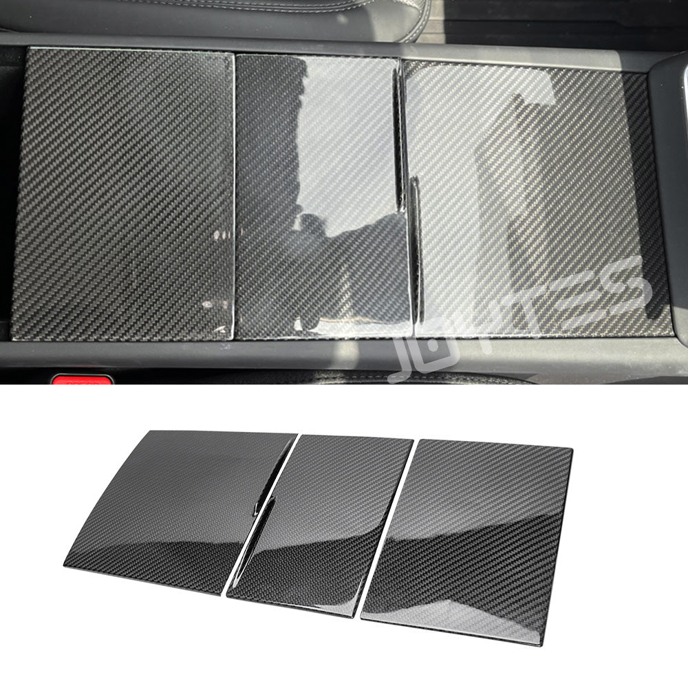 tesla model 3 highland model y juniper carbon fiber center console cover 2.0