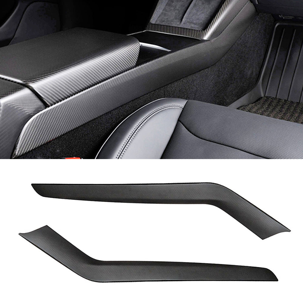 Real Carbon Fiber Center Console Side Panel Covers for Tesla Model 3 2024 Highland