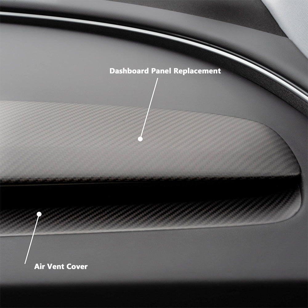 Real Carbon Fiber Dashboard Replacement for Tesla Model 3 2024 Highland