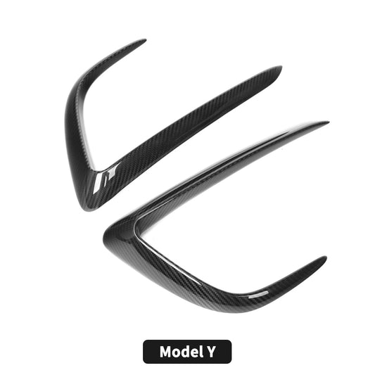 Real Carbon Fiber Front Fog Light Eyebrow Cover Trim For Model Y (2020-2023)