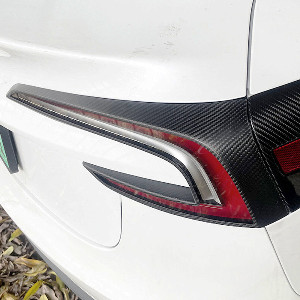 Real Carbon Fiber Tail Light Frame Trim for Tesla Model 3 2024 Highland