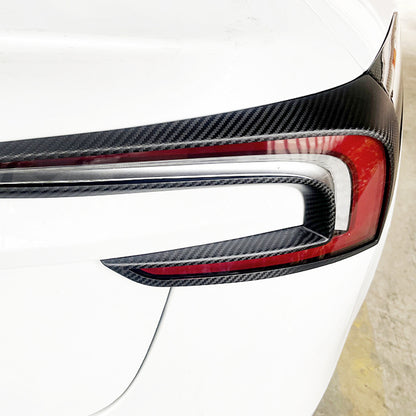 Real Carbon Fiber Tail Light Frame Trim for Tesla Model 3 2024 Highland