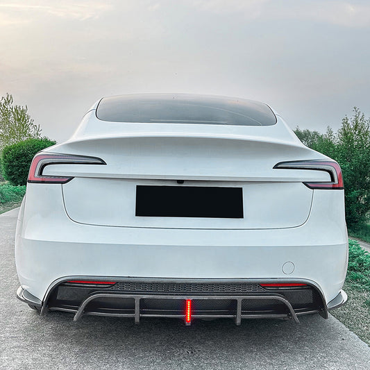 Rear Bumper Diffuser Lip Spoiler with LED Light for Tesla Model 3 2024 Highland