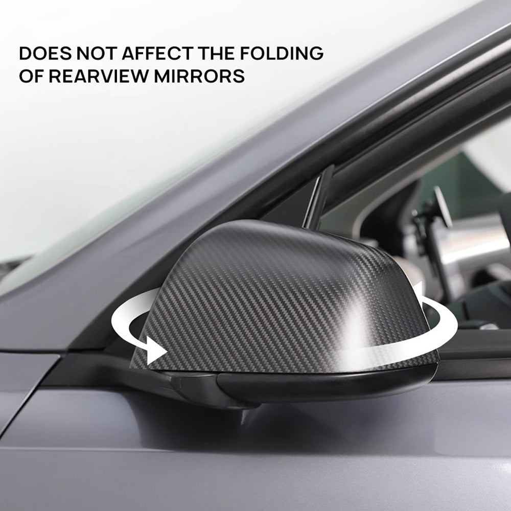 Real Carbon Fiber Rearview Mirror Covers for Tesla Model 3 2024 Highland