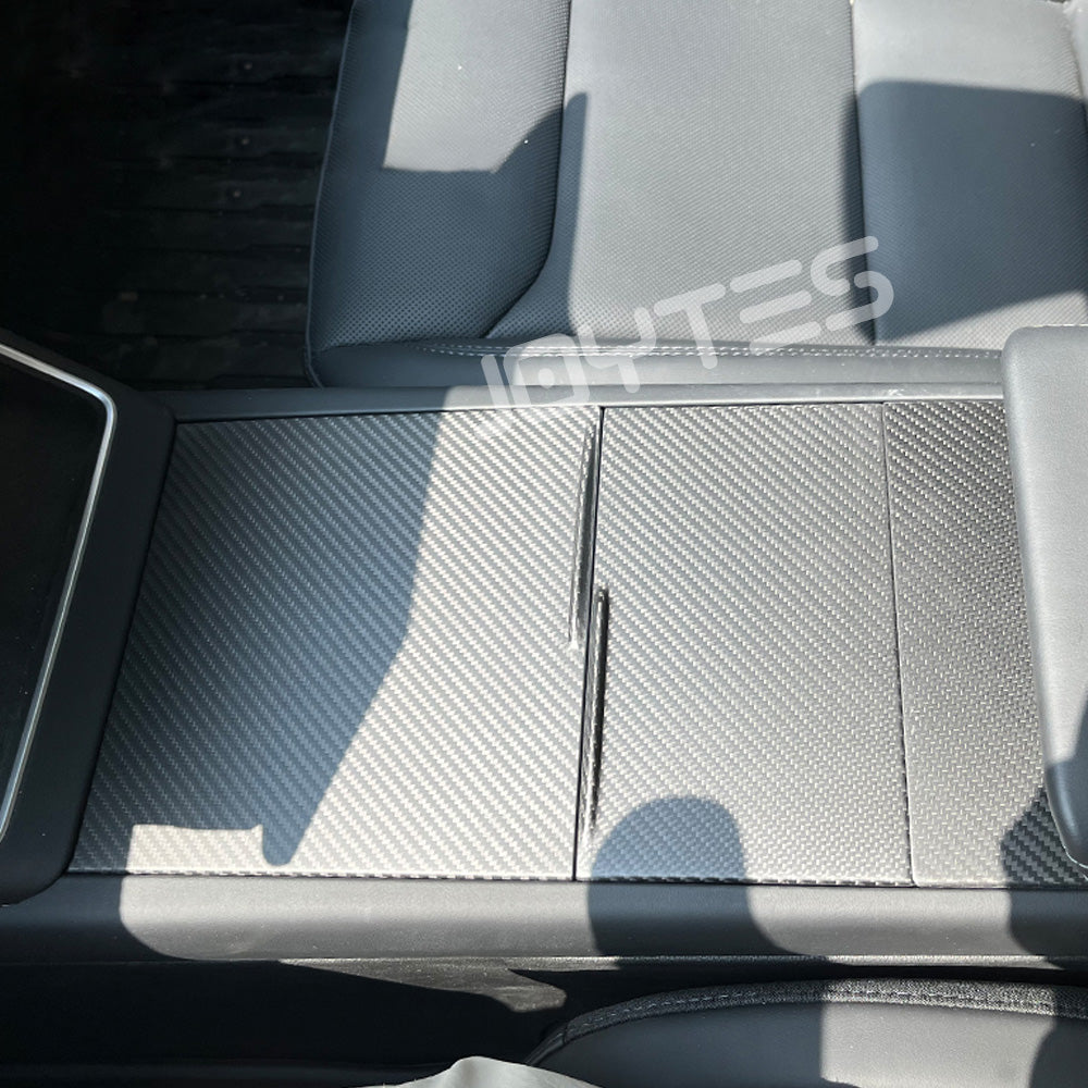 2025 tesla model y center console carbon fiber