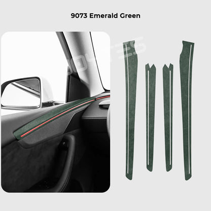 tesla model y juniper alcantara door panel overlay