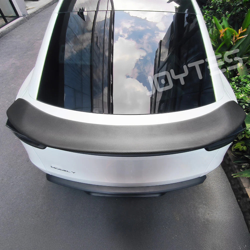 tesla model y rear spoiler carbon fiber